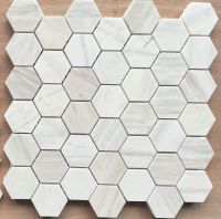 Hexagon Wooden White Honed 2 x 2 11.75 x 12